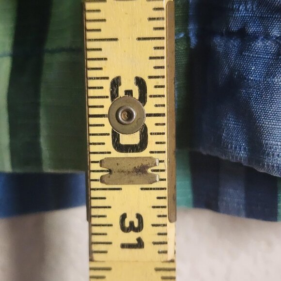 Tommy Bahama Shirt Mens Large Blue Green 100% Silk Relax Striped Hawaiian Camp - Picture 11 of 12